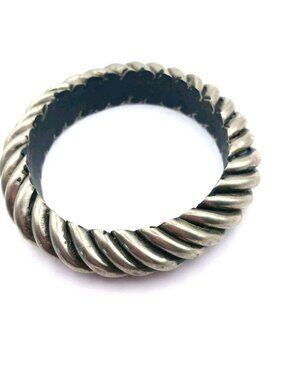 Twisted Silver Acrylic  Punk Bangle Bracelet -7 inches